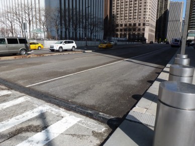 Metal joint across road on Columbus Drive