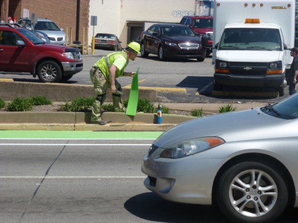 Installing the Green Bike Lane